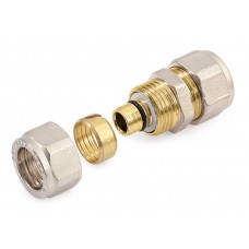 Vernikkelde rechte knelkoppeling 20x16