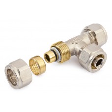 Vernikkeld Knel T-stuk 16x16x16