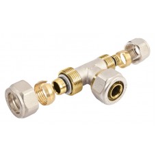 Vernikkeld Knel T-stuk Verloop 16x20x16