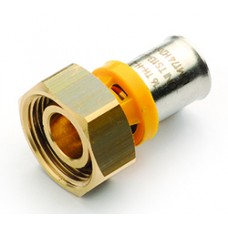 Gas - Rechte Koppeling met losse moer en Sluitring 20x3/4"