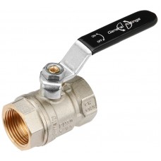 Binnendraad (2 x) kogelkraan met metalen hendel 1", vernikkelde messing 